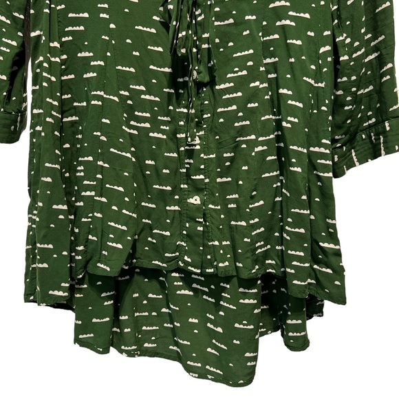 Anthropologie Maeve Green Cloud Swing Top Blouse - Picture 4 of 9